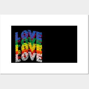 Rainbow Love Message for Positive Vibes Posters and Art